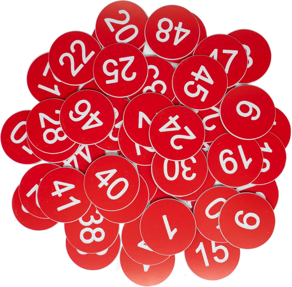 StayMax Plastic Number Tags Engraved Numbered Tags Without Hole (101-200, Red)