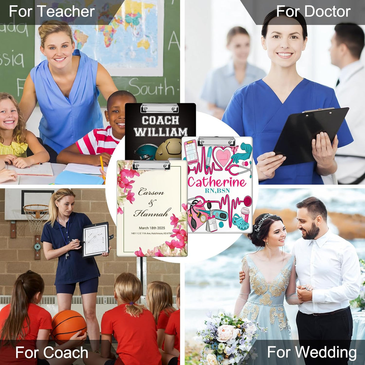 Custom Teacher Clipboard Personalzied Acrylic Clipboard with Name Custom Teacher Appreciation Clipboards Gifts for Women Men