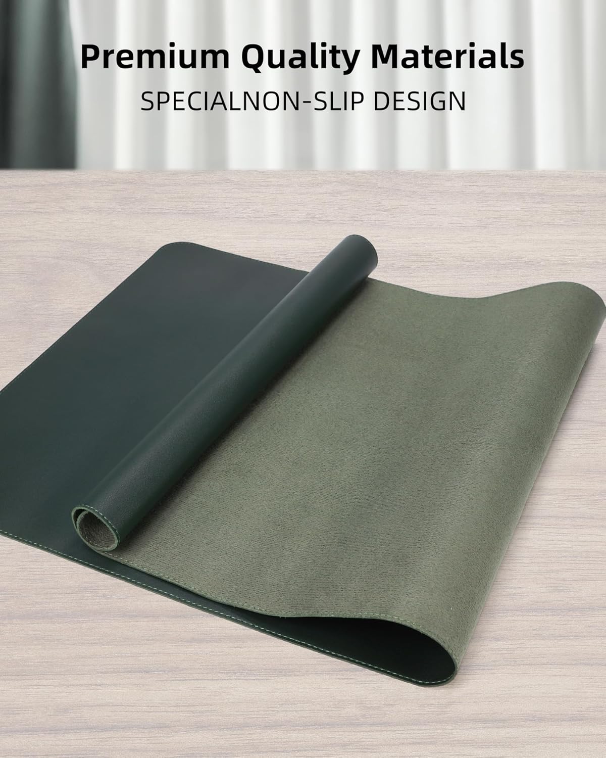 Extra Large Desk Mat - 63"x 17" Non-Slip Desk Pad for Office and Home - Ideal for Large Mouse Pad and Desk Mats on Top of Desks(Dark Green)