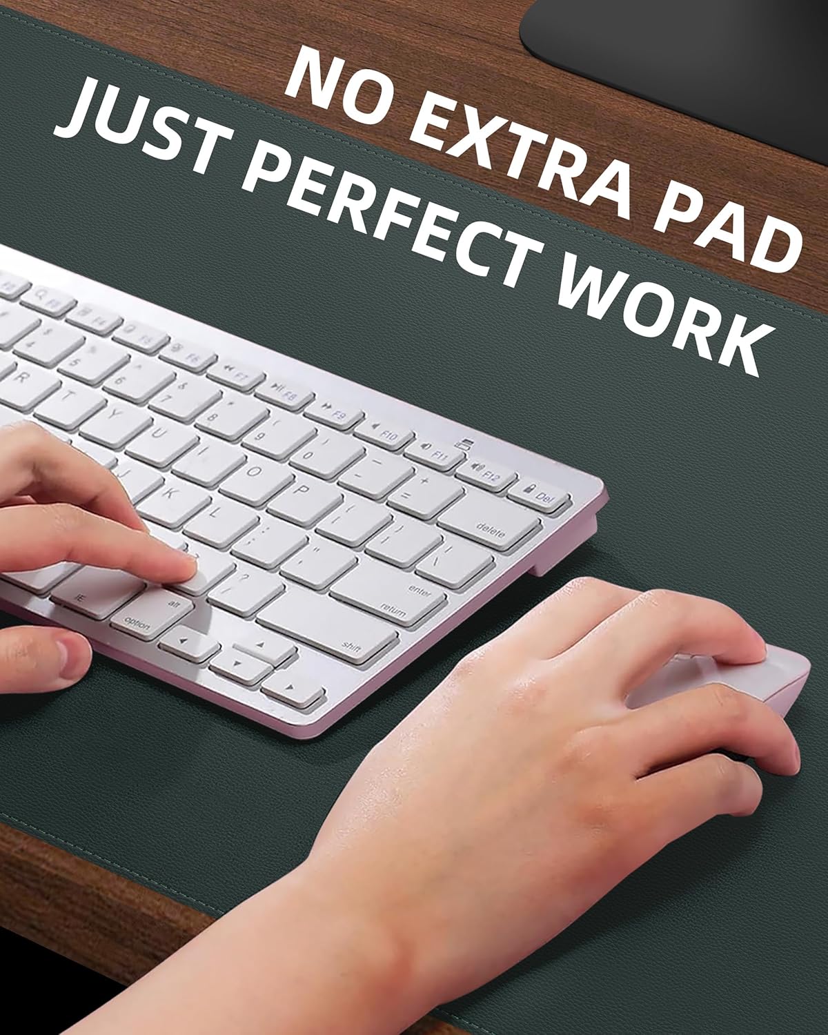 Leather Desk Pad Protector, Large Desk Pad Mat, Office Desk mat,Waterproof Non-Slip PU Leather Desk Blotter,Desk Accessories for Home/Decor(Dark Green, 55" x 17")