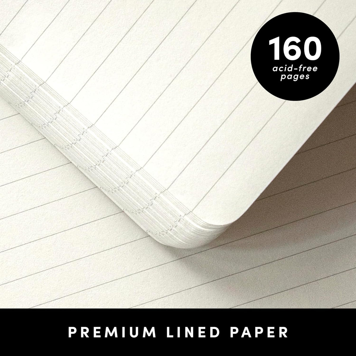 PAPERAGE Lined Journal Notebook, (Green), 160 Pages, Medium 5.6 in x 8 in - 100 GSM Thick Paper – Hardcover Journaling Notebook for Work, School & Note Taking