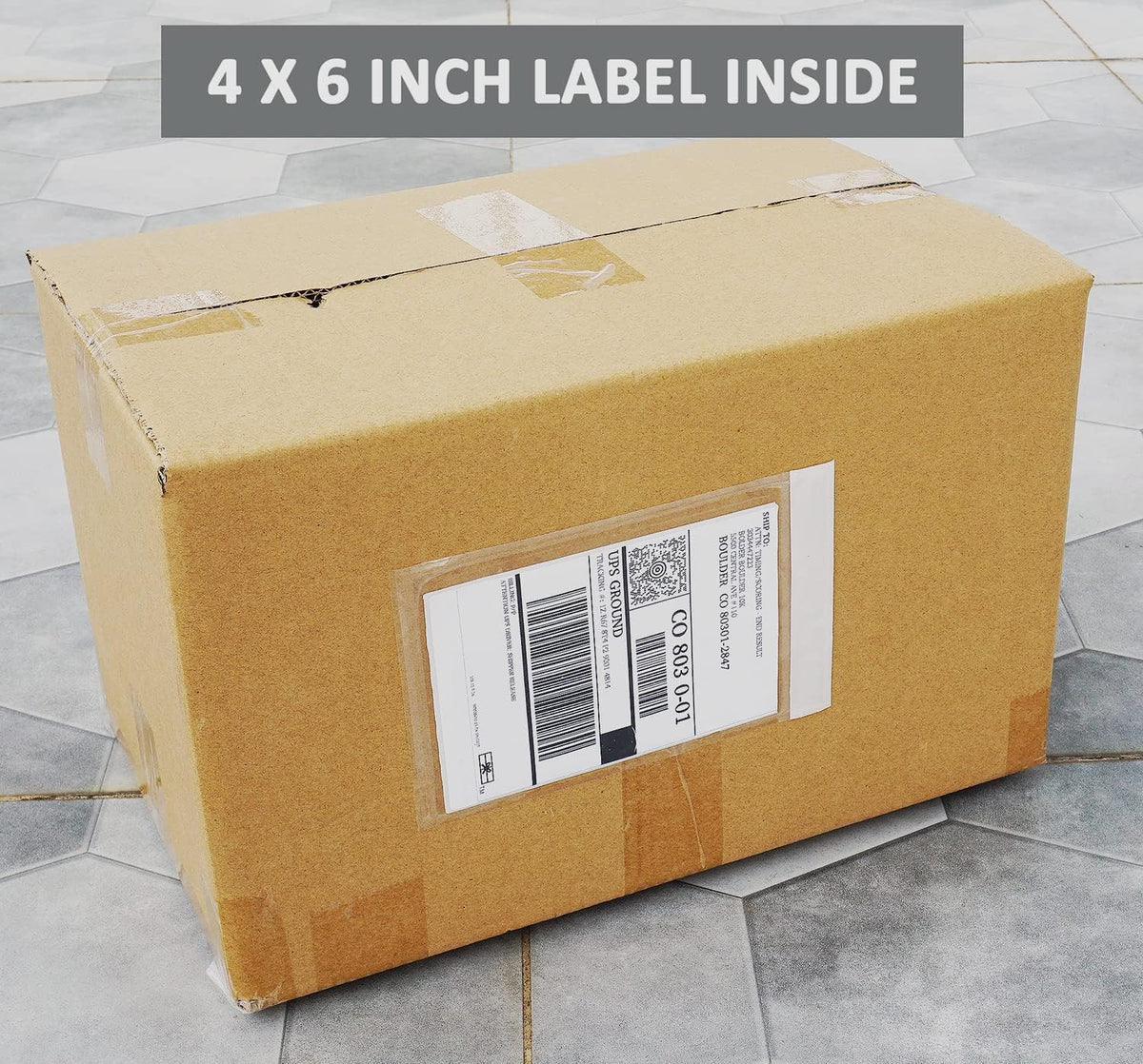 BEUYI Premium 4.7''x7.5'' Packing List Envelope, Tailored Size for 4x6'' Shipping Labels,Self Adhesive Shipping Label Pouch/Sleeve (50 pack)