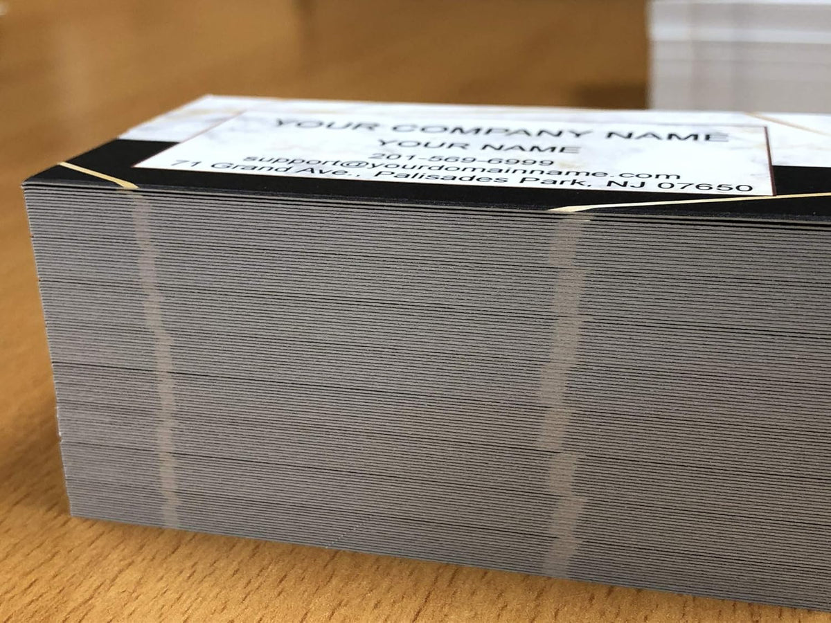 Custom Premium Business Cards 100 pcs Full color - Printed on 16pt(350gsm) or14pt (308gsm) Classic matte paper, Made in The USA (Marble Half)
