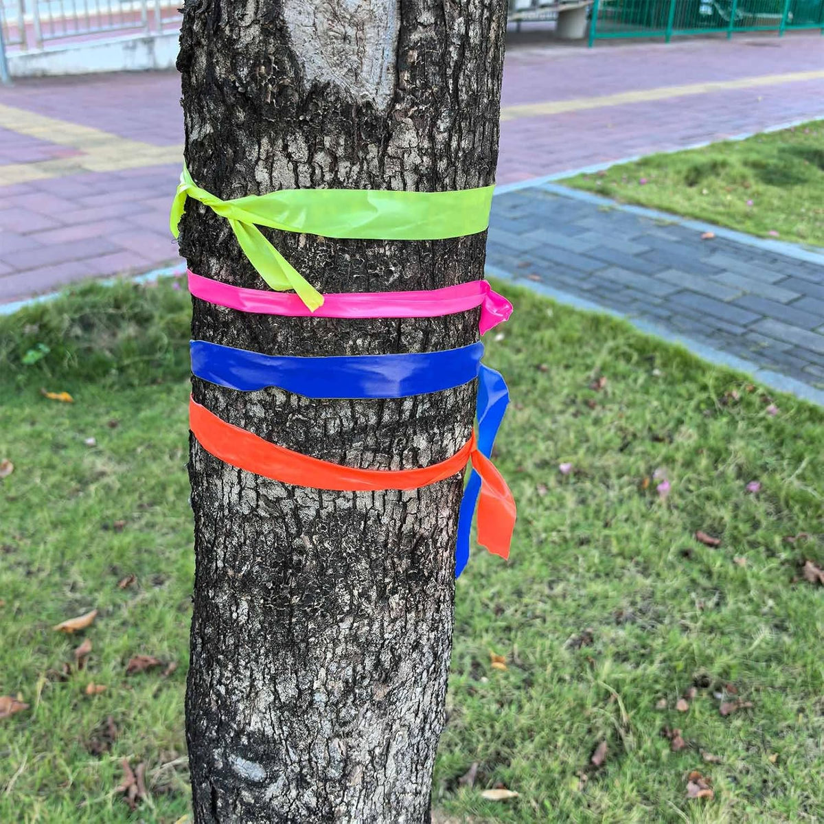 5 Pack Flagging Tape Assorted Flourescent Colors, Non-Adhesive Plastic Ribbon Neon Marking Roll, 0.78"*500ft, Marking Tape for Tree Marking, Hunting, Boundaries and Hazardous Areas,Trail Marking