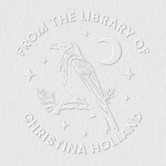 from The Library of Embossers & Stamps for Fantasy Book Readers | Custom Embosser | Custom Stamp | Ex Libris | Elevate Your Fantasy Collection of Stories and Novels (Design 14, Embosser)
