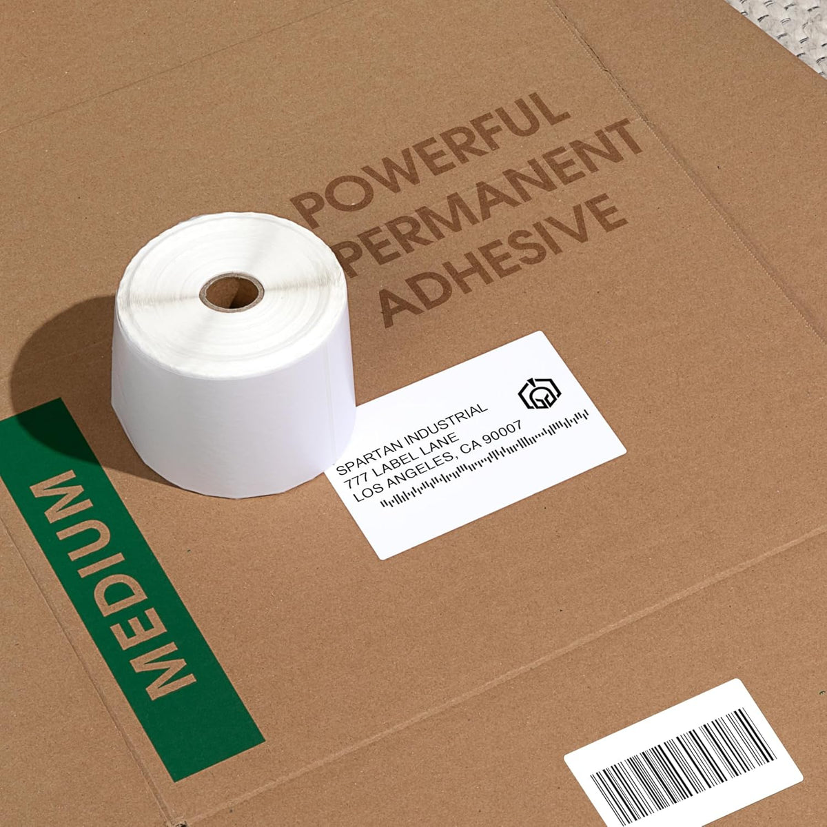 Spartan Industrial - 2.25" X 4” Direct Thermal Labels, Perforated Shipping Labels, Compatible with Rollo & Zebra Desktop Printers - 10 Rolls, 350/Roll