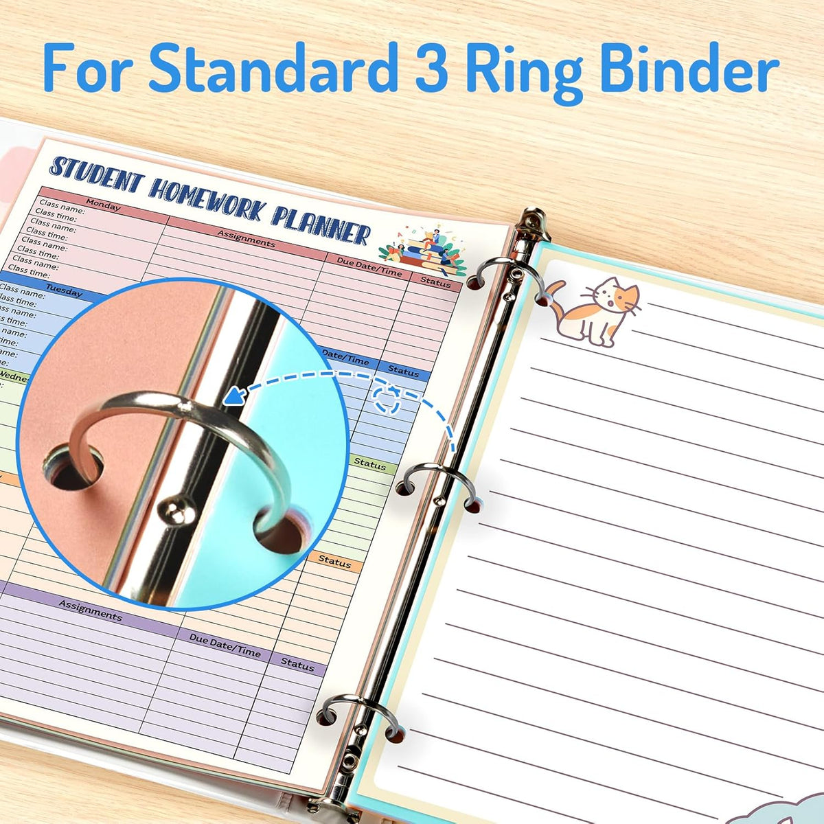 Forvencer 8-Tab Binder Dividers with Tabs, Big Tabs, Write&Erase Plastic Dividers for 3 Ring Binder, Binder Tabs for Organizers, 3 Ring Binder Dividers with Tabs for School Office (Pastels, 1 Set)