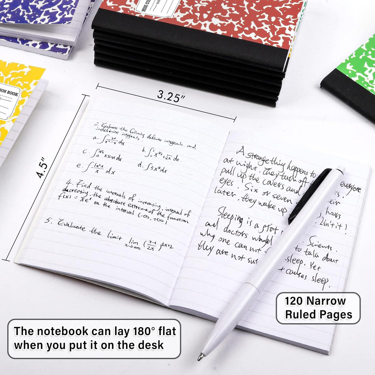 feela 70 Pack Mini Composition Notebook Bulk, Cute Pocket Composition Note Pad, Small Journal Notebooks for Students College School Supplies, 4.5" X 3.25", Narrow Ruled, 5 Marble Covers