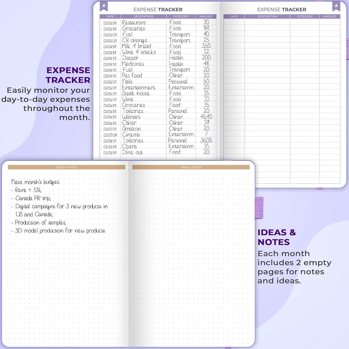 Clever Fox Budget Book 2.0 – Simple Budgeting Planner for Beginners – Financial Notebook with Money Spending, Debt & Bill Tracker (Lavender)