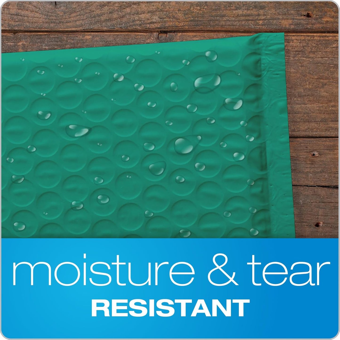 Quality Park Bubble Mailers, 8.25 x 11, Turquoise Poly Mailers, Padded Envelopes, Shipping Bags, Water Resistant, Self Seal, 25 Per Box (QUA85914)