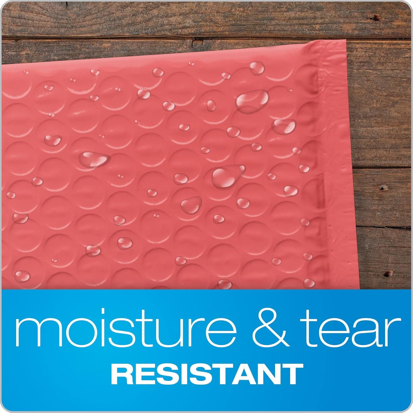 Quality Park Bubble Mailers, 8.25 x 11 Shipping Envelopes, Water Resistant Coral Poly Padded Envelopes, Redi-Strip Peel Off Strip, 25/Box (QUA85871)