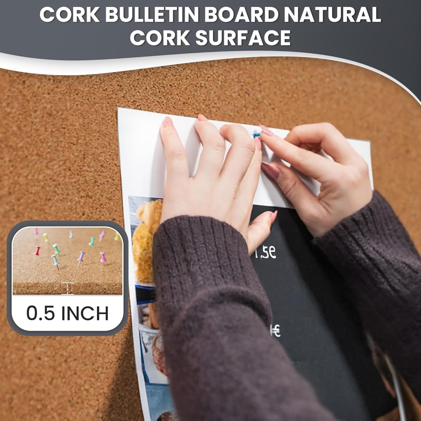 48"x36" Lockable Enclosed Bulletin Board, Outdoor Flet Weather-Resistant Aluminum Frame Notice Board, Wall Mounted Display Case Acrylic Doors for School,Office,Silver Frame w/Black Flet