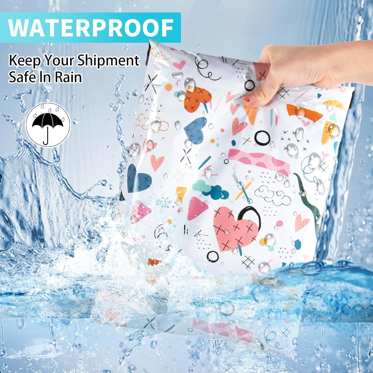 Oududianzi Poly Mailers 6X9, 50Pack Shipping Bags, Shipping Envelopes, Plastic Packaging Bags, Self-Seal Polymailers, Mailing Poly Bags for Business, Clothing - Graffiti