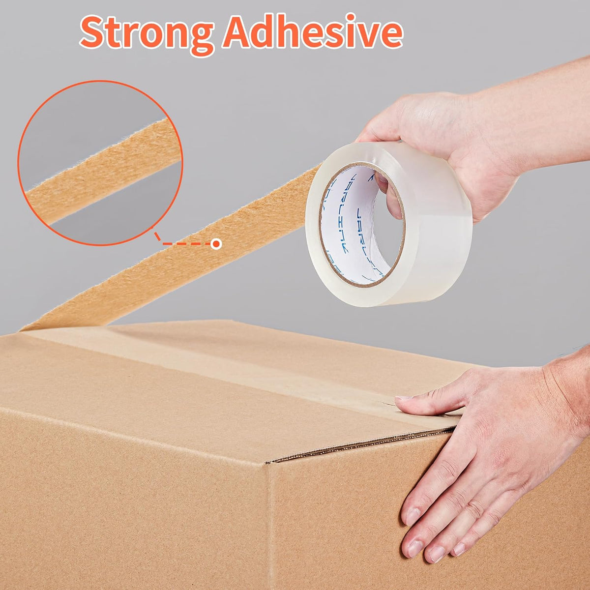 JARLINK 6 Rolls Clear Packing Tape with Dispenser, Heavy Duty Packaging Tape Refills for Shipping Packaging Mailing, 2.7mil Thick, 1.88 inches Wide, 55 Yards Per Roll, 330 Total Yards