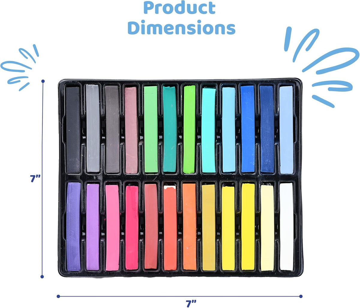 Neliblu 24-Piece Soft Pastels for Kids - Multi Color Pastel Chalk for Art Painting - Pastel Sticks Suitable on Paper, Blackboards, Sidewalk Blocks - For Kids, Adults, Professional Artists