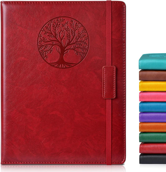 Lined Journal Notebook for Women Men,256 Pages B5 Large Hardcover Leather Journals for Writing,Travel,Business,Work,School,College Ruled Notebooks for Note Taking,Diary Notepad 7.8"×10.2"