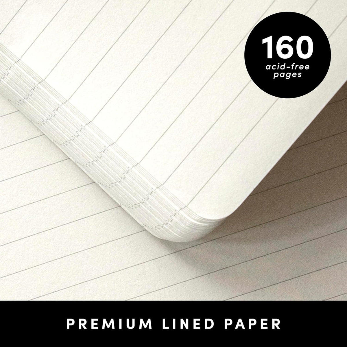 PAPERAGE Lined Pocket Journal Notebook, 1 Pack, (Sage Green), 160 Pages, Small, 3.6 inches x 5.6 inches - 100 GSM Thick Paper, Hardcover