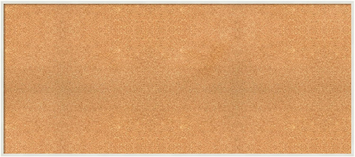 Amanti Art Natural Cork Board for Wall, 23x51 Vision Board with White Frame, Oversize Corkboard Office Decor for Home Organization, Modern Corkboard Pinboard to Display Items for Home Organization in