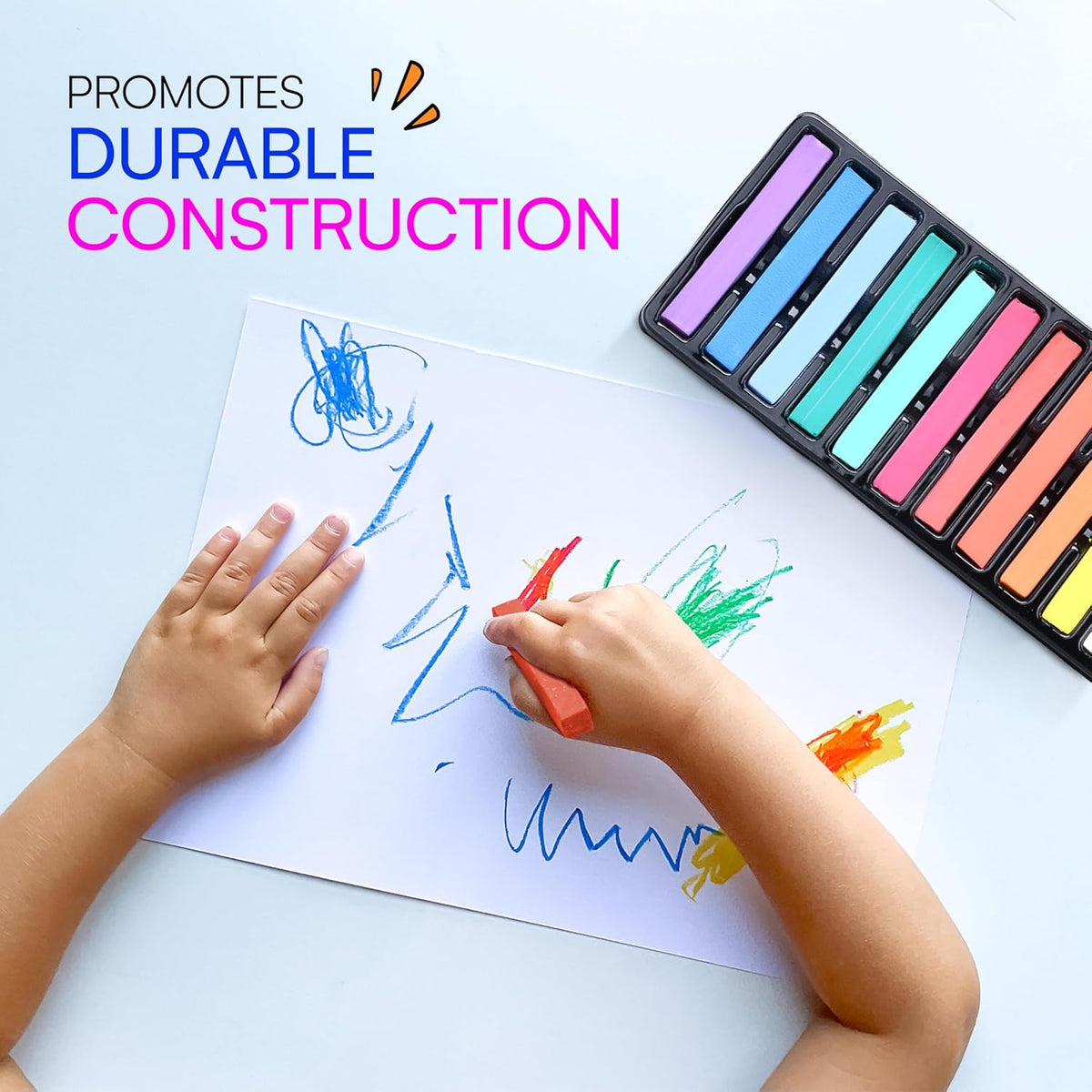 Neliblu 12-Piece Soft Pastels Set - Multi Color Pastel Chalk for Art Painting - Pastel Sticks Suitable on Paper, Blackboards, Sidewalk Blocks - For Kids, Adults, Professional Artists