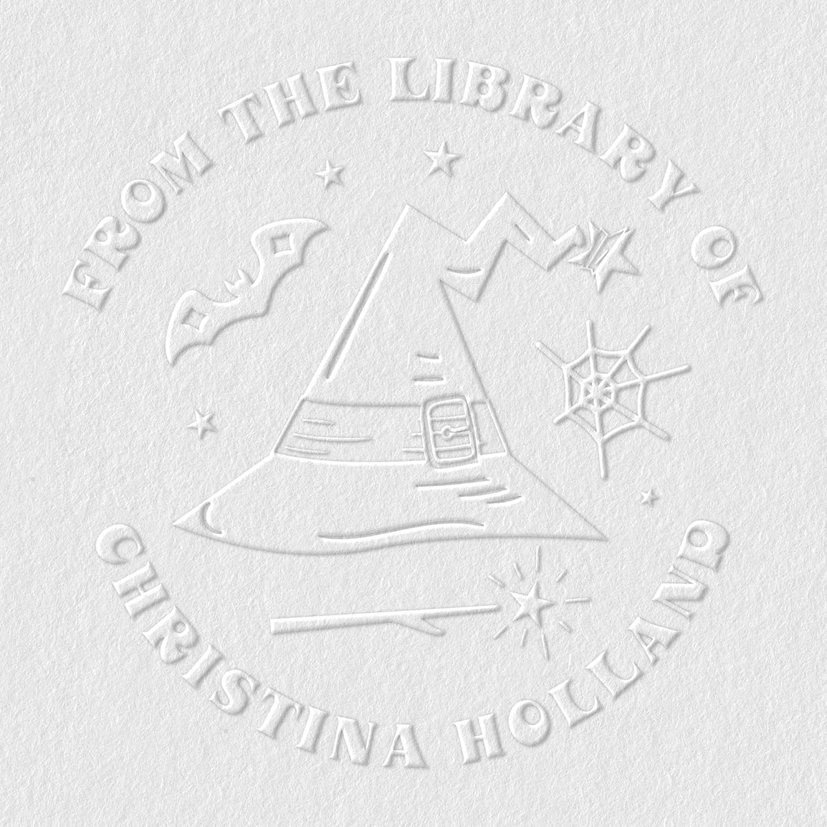 from The Library of Embossers & Stamps for Fantasy Book Readers | Custom Embosser | Custom Stamp | Ex Libris | Elevate Your Fantasy Collection of Stories and Novels (Design 20, Embosser)