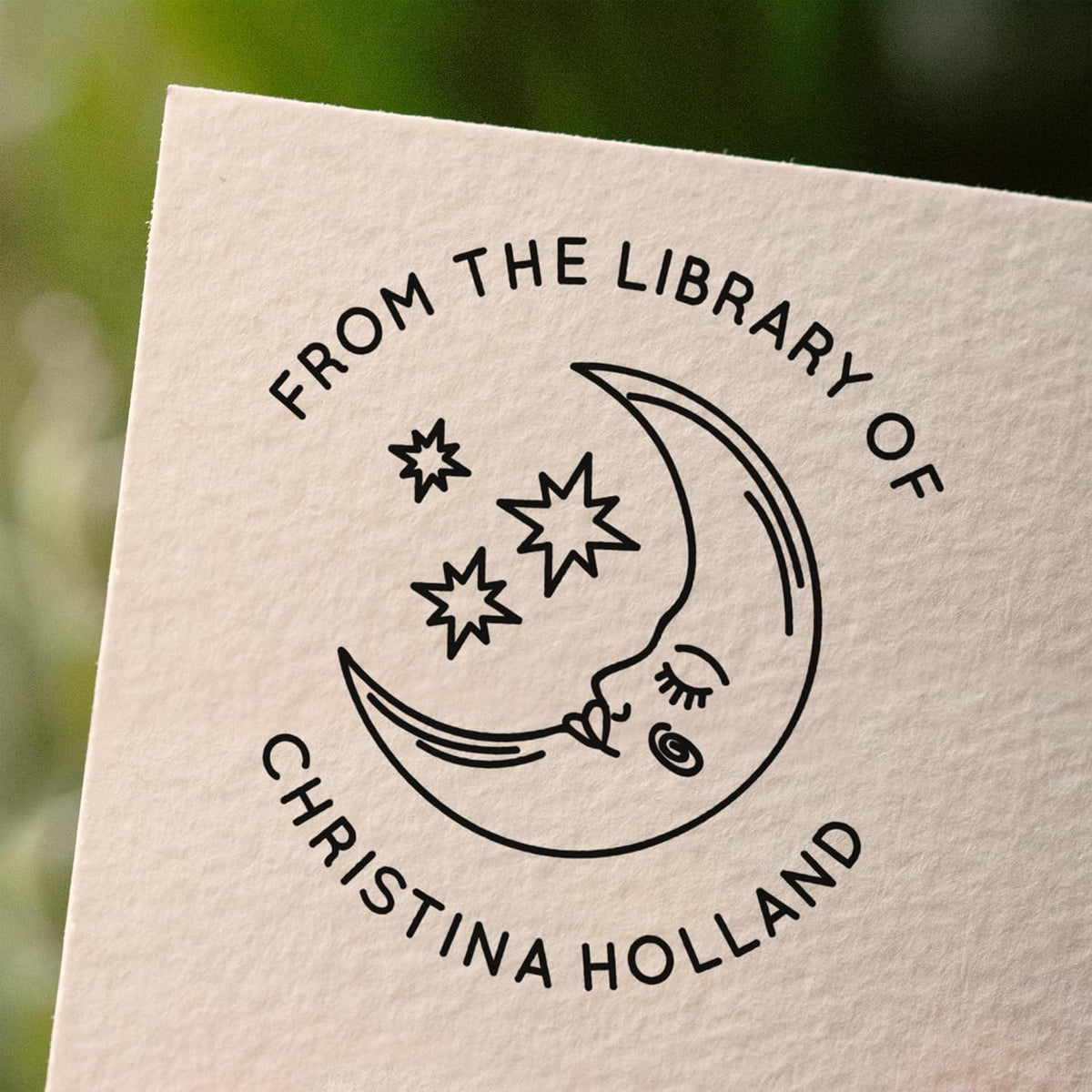 from The Library of Embossers & Stamps for Fantasy Book Readers | Custom Embosser | Custom Stamp | Ex Libris | Elevate Your Fantasy Collection of Stories and Novels (Design 12, Wood Hand Stamp)