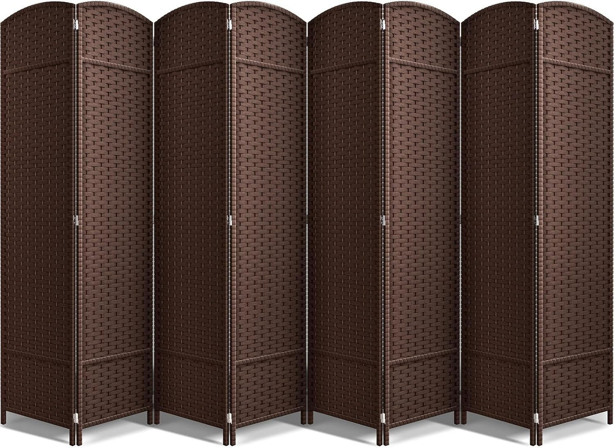 Sorbus 8 Panel Room Divider 6 ft. Tall - Privacy Screen, Extra Wide Double Hinged Panels, Mesh Hand-Woven Design, Partition Room Dividers and Folding Privacy Screens, Wall Divider for Room Separation
