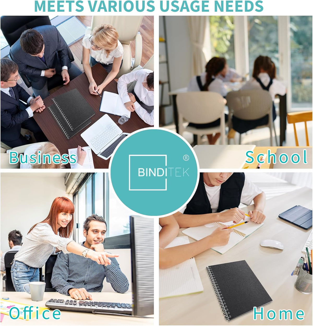 Binditek 50 Pack 16 Mil Sand-Textured Polycover - Plastic Binding Cover for Letter Size - Business Reports and Proposals - Lightly Sanded Finish - Square Corners, Un-Punched, Black