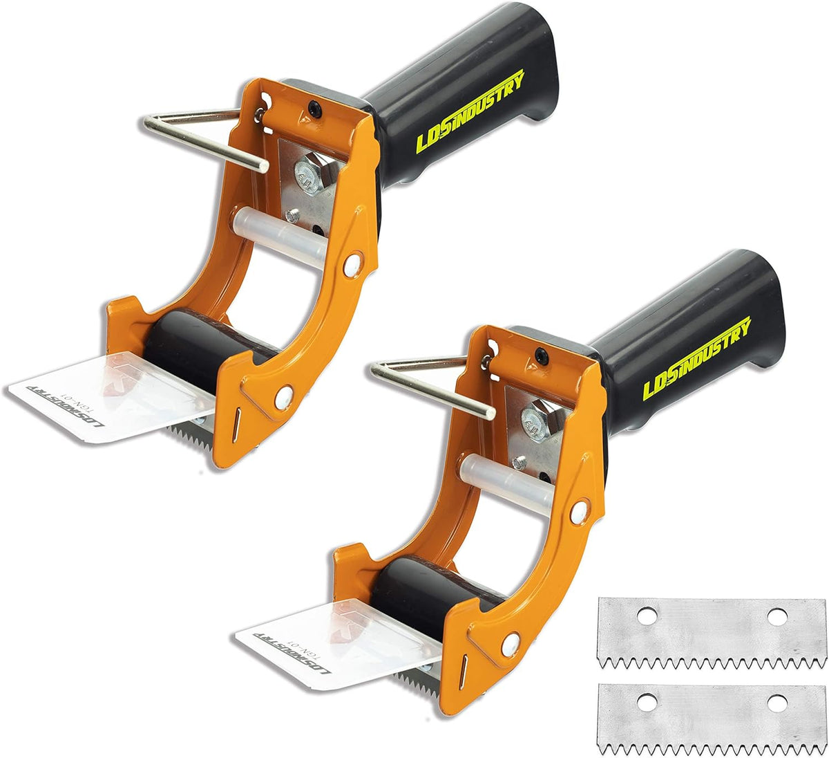2 Pcs Rapid-Replace Packing Tape Dispenser Guns with Extra Blade, 2 in (50mm) Lightweight Ergonomic Industrial Handheld Heavy Duty Tape Cutter for Carton, Packaging and Box Sealing, LDS Industry