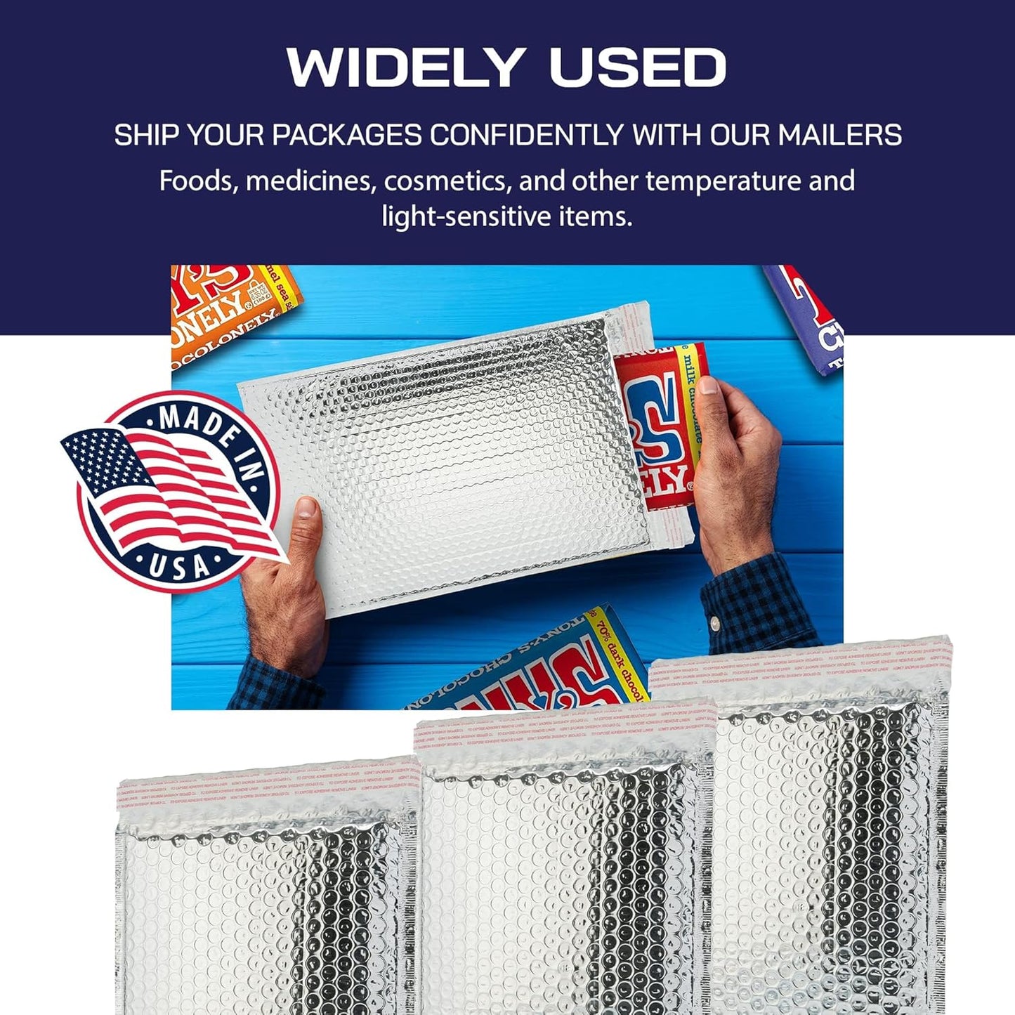 300-Pack Insulated Silver Thermal Bubble Mailers 11 x 15 - Waterproof Metallic Foil Self-Sealing Padded Envelopes for Cold Shipping, Perishables, Food, Cosmetics, Pharmaceuticals