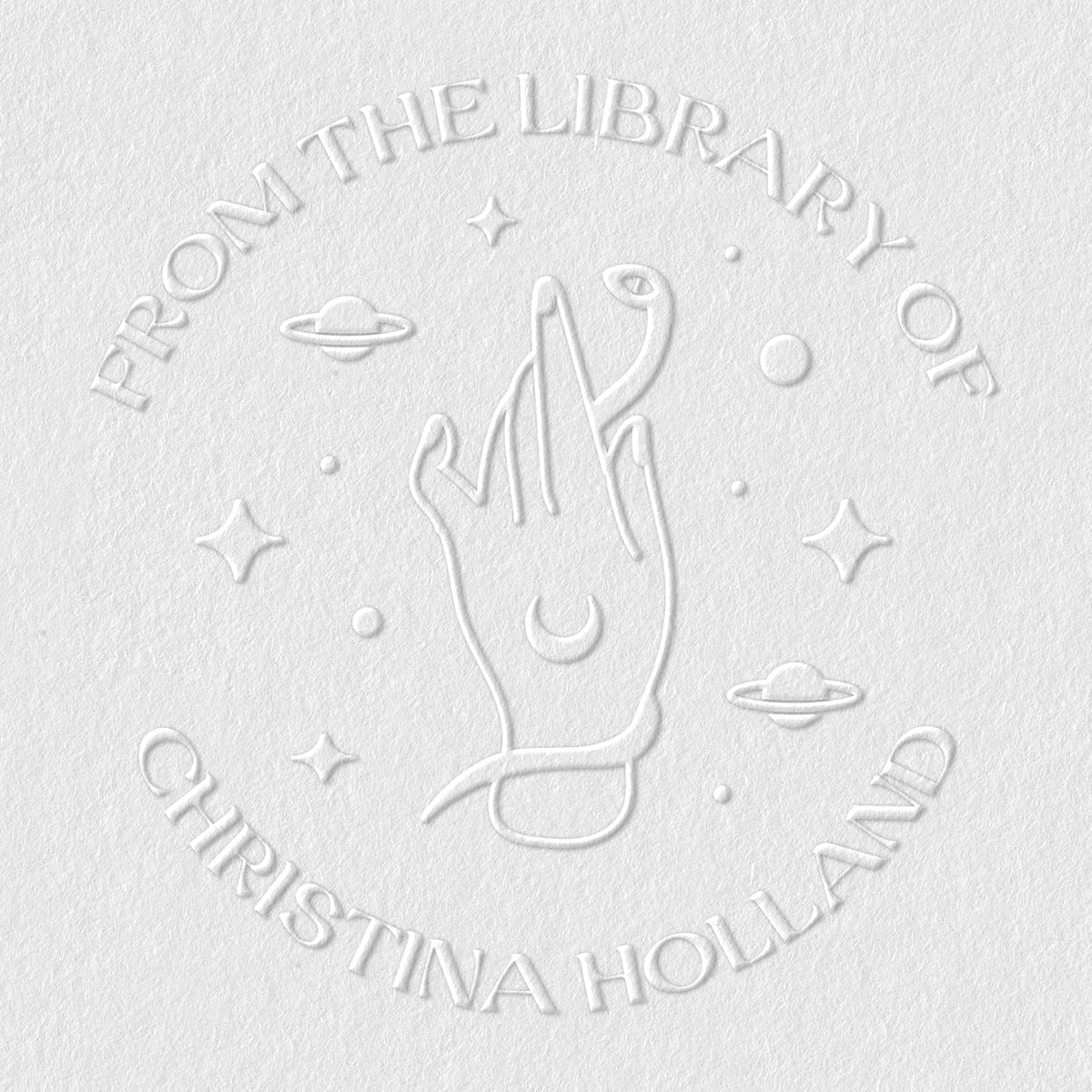 from The Library of Embossers & Stamps for Fantasy Book Readers | Custom Embosser | Custom Stamp | Ex Libris | Elevate Your Fantasy Collection of Stories and Novels (Design 6, Embosser)