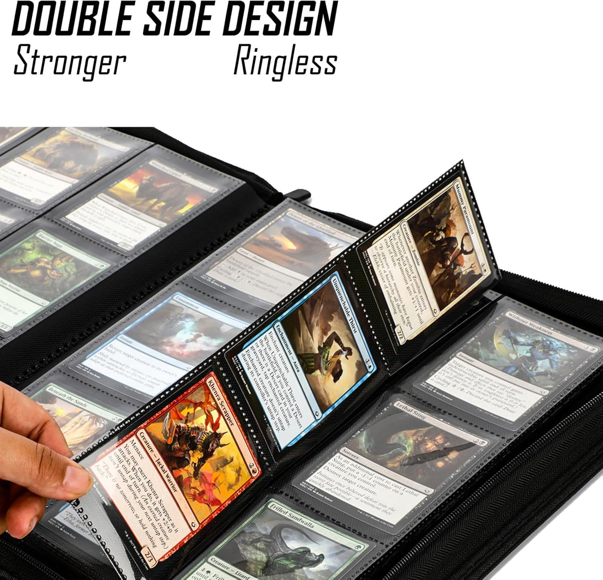 Trading Card Binder - Zipper Binder, Album Hold Up to 540 Game Cards for TCG, MTG, YGO & More