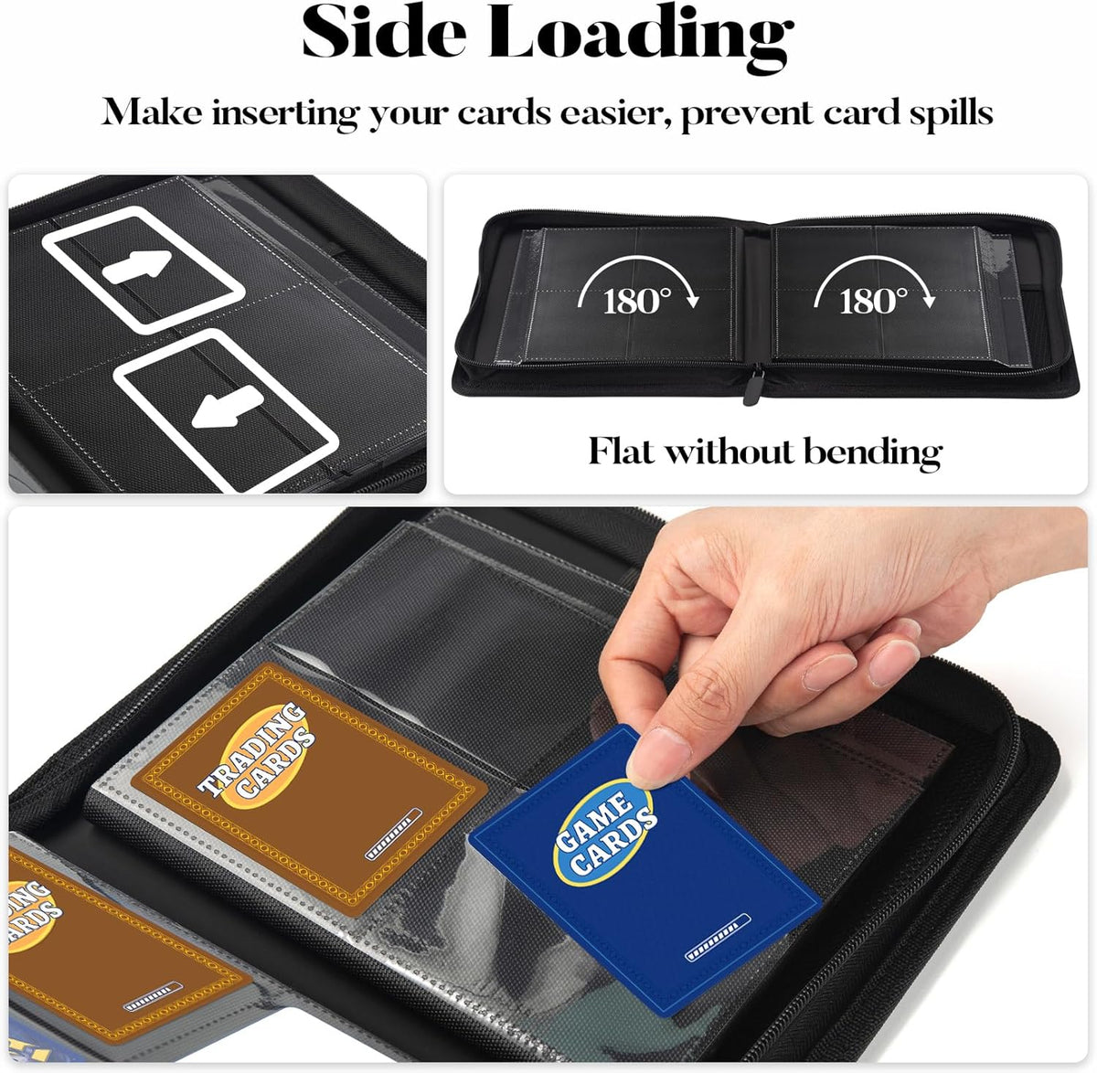 4 Pocket Card Binder for 320 Cards, Fabmaker Premium Zip Trading Card Binder, Portable PU Card Collection Binder, Collector Card Album, Card Folder for MTG, TCG, Sports Cards, Game Cards (Red)