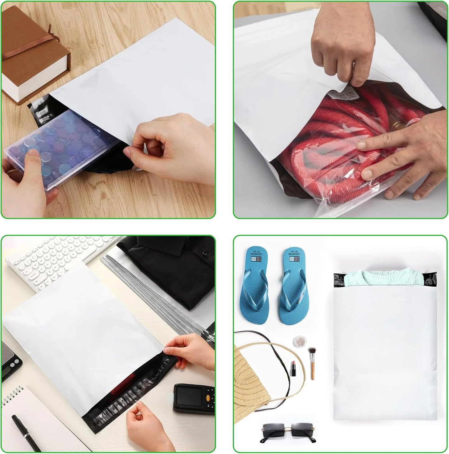 White Poly Mailers 10x13 Inch 100 Pcs, Self Adhesive Shipping Bags, Waterproof Poly Mailers, Glossy Finish, Packaging, Mailing Bags, Poly Bags for Shipping