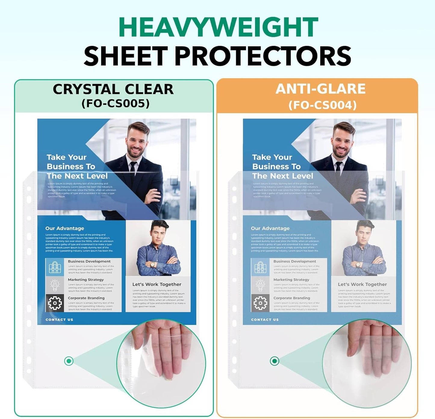 200 Pack, 8.5 x11 Clear Sheet Protectors, Page Protectors Heavy Duty for 3 Ring Binder, Top Loading Plastic Sleeves