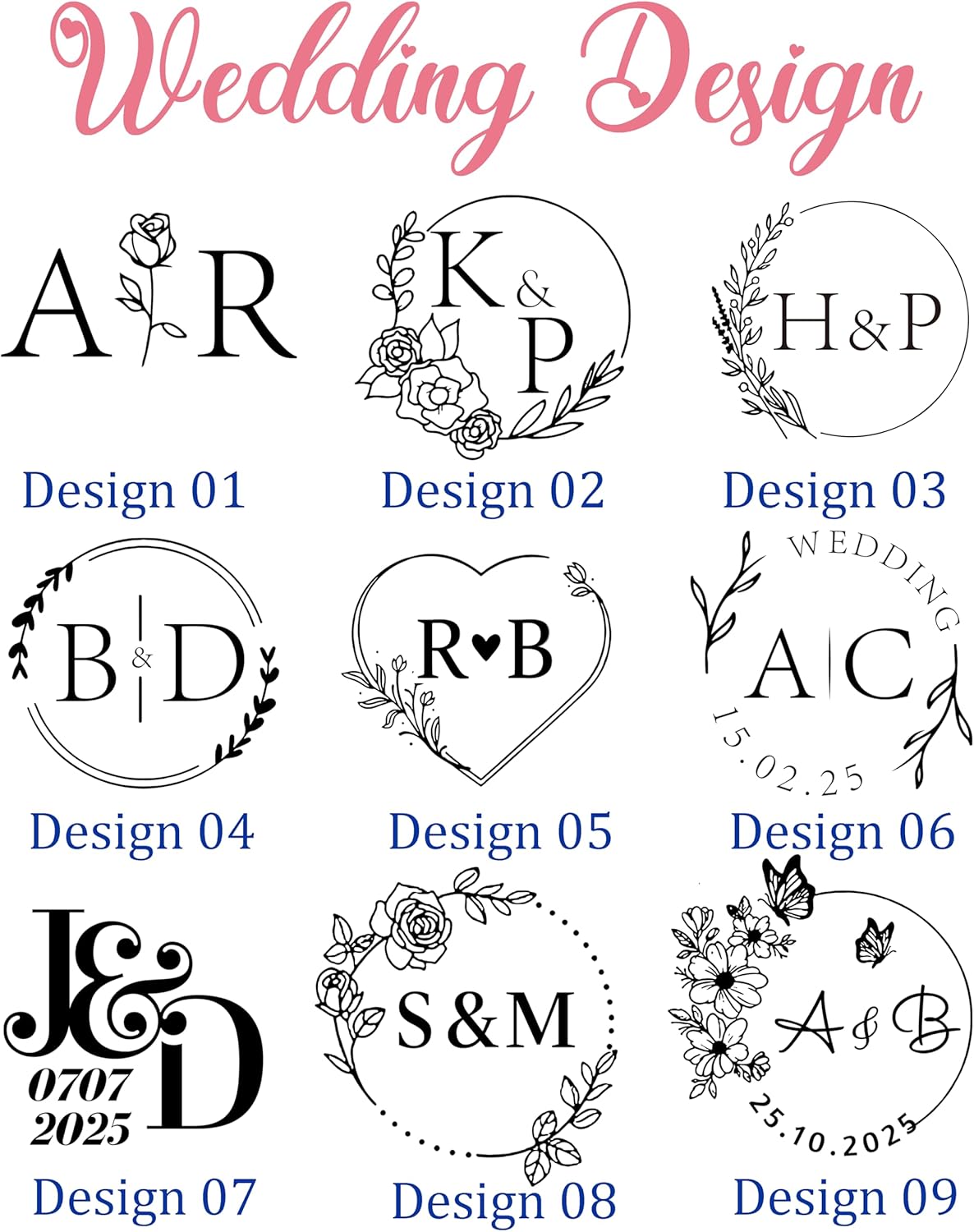 Personalized Book Embosser Stamp with Name & Design, Custom Hand Carved Library Embosser Set, Elegant Invitation Seal of Self-Inking from Library Stamp Kit (Wedding)
