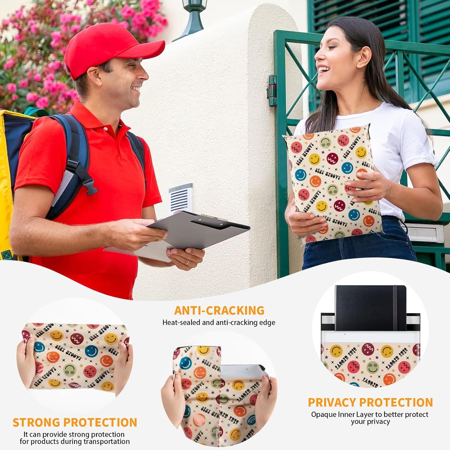 Oududianzi Poly Mailers 10X13, 100Pack Shipping Bags, Fashion Shipping Envelopes, Plastic Packaging Bags, Self-Seal Polymailers, Mailing Poly Bags for Business, Clothing