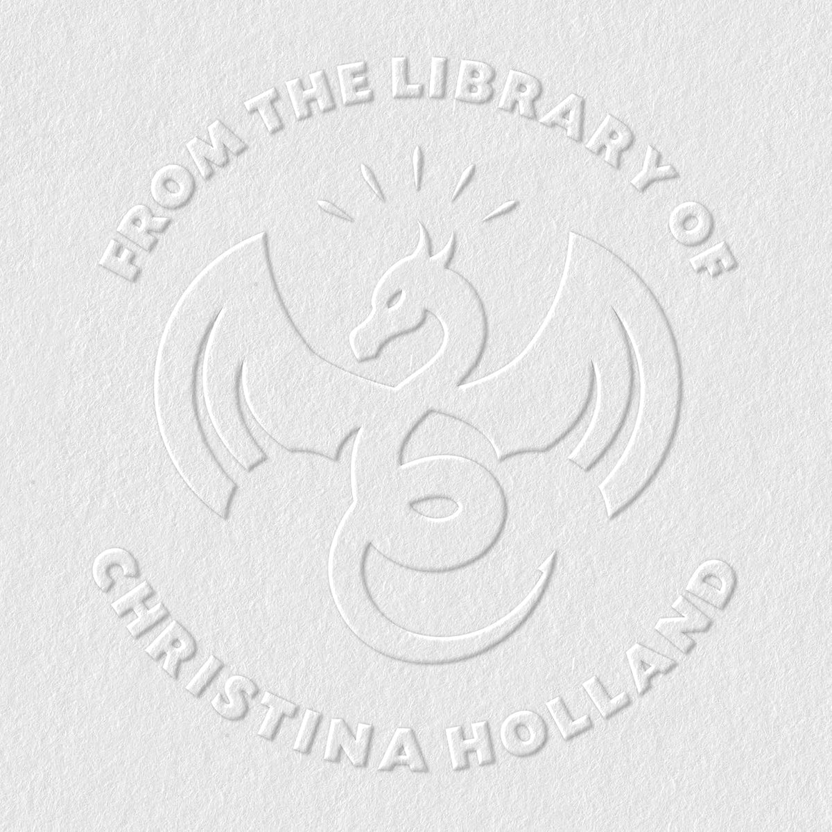 from The Library of Embossers & Stamps for Fantasy Book Readers | Custom Embosser | Custom Stamp | Ex Libris | Elevate Your Fantasy Collection of Stories and Novels (Design 5, Embosser)