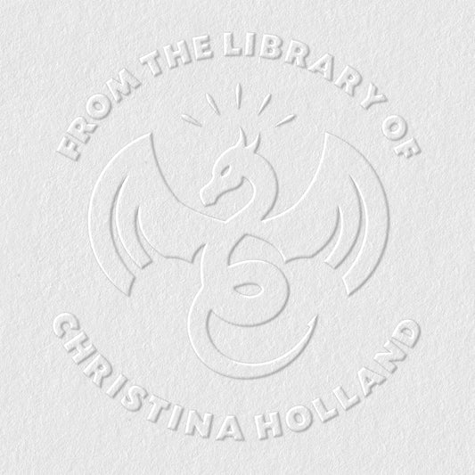 from The Library of Embossers & Stamps for Fantasy Book Readers | Custom Embosser | Custom Stamp | Ex Libris | Elevate Your Fantasy Collection of Stories and Novels (Design 5, Embosser)