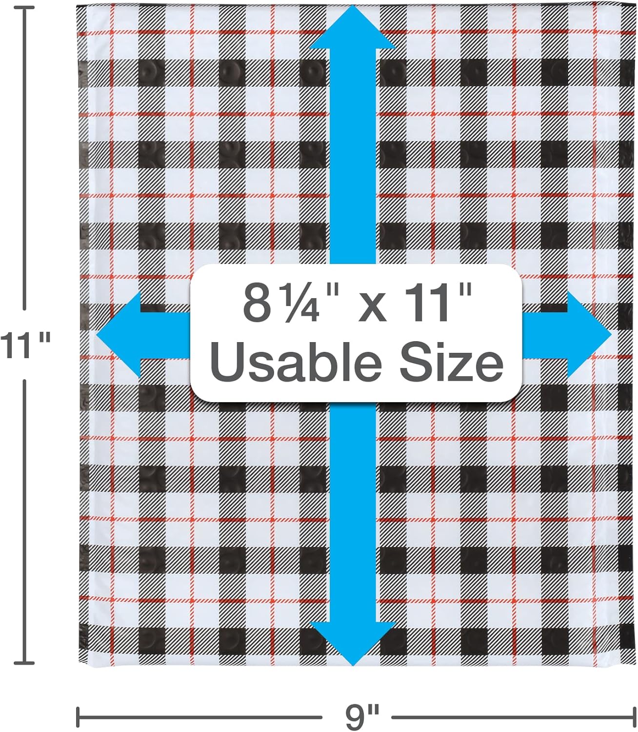 Quality Park Bubble Mailers, 8.25 x 11, Shipping Envelopes, Water Resistant Poly Padded Envelopes, Plaid, 25 Pack (QUA85872)