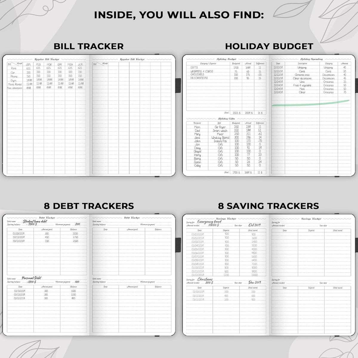 GoGirl Budget Planner – Monthly Financial Planner Organizer Budget Book. Expense Tracker Notebook Journal to Control Money, A5 (Black)