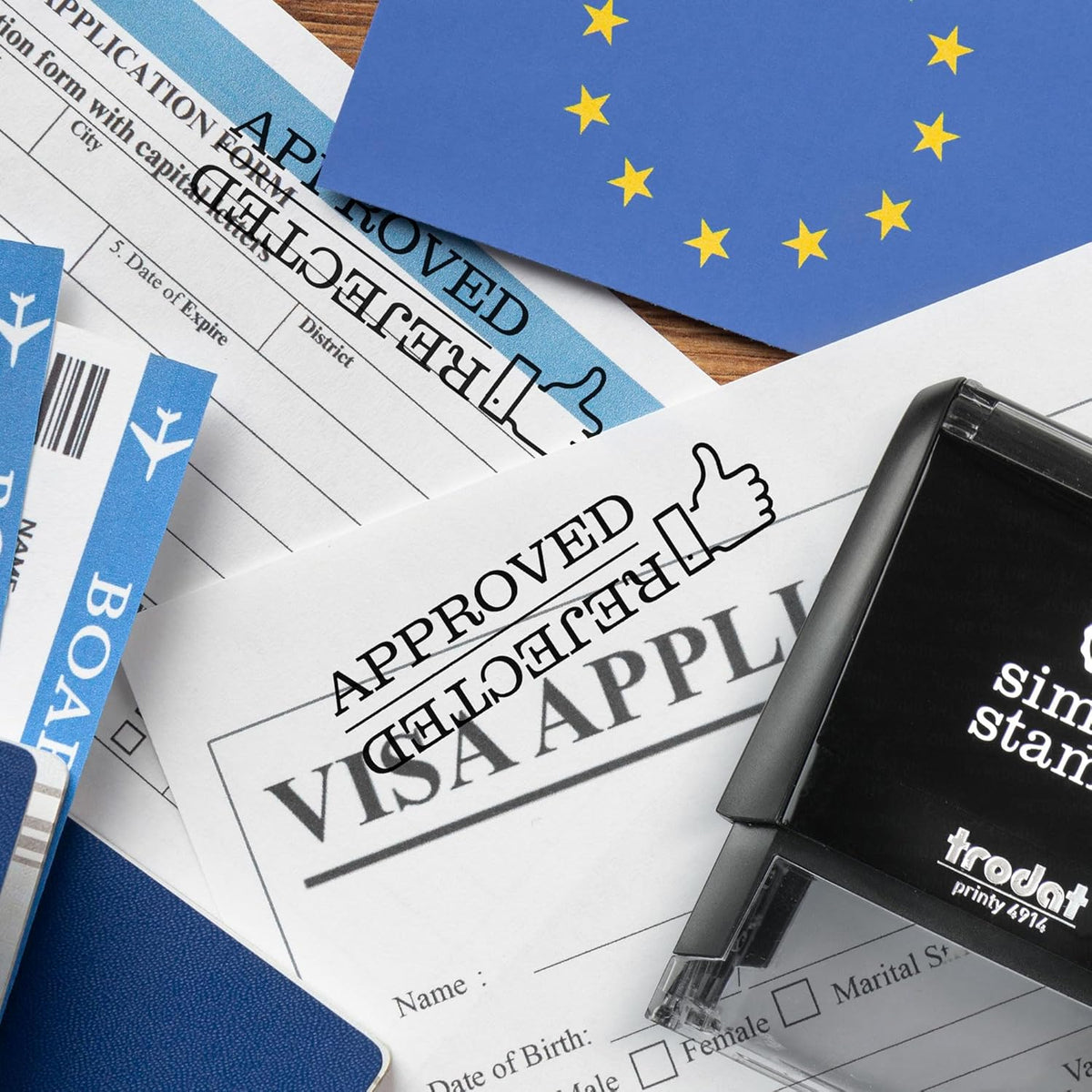 Approved/Rejected Office Stamp | 4 Different Sizes | 20 Designs | Multiple Color Options | Perfect for Quick Validation of Office Documents (Approved/Rejected, Xtra Large)