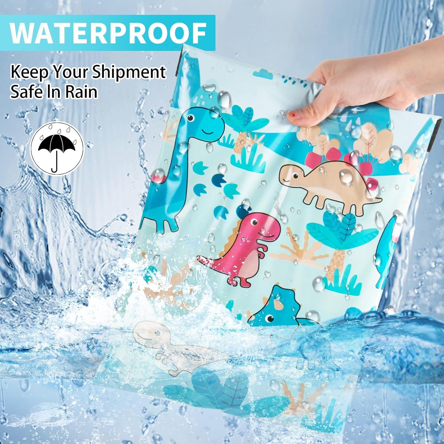 Oududianzi Poly Mailers 10x13, 100PCS Shipping Bags, Mailing Bags, Packaging Bags, Mailers Poly Bags, Polymailer Shipping Envelopes for Small business - Dinosaur