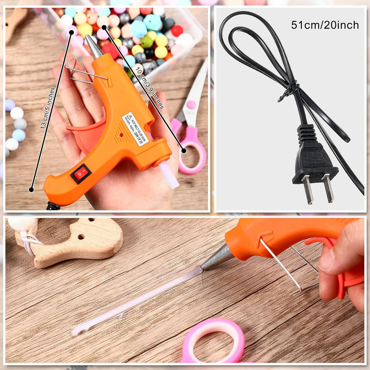 Zhengmy 16 Pcs Mini Hot Glue Gun with 40 Sticks Crafts Hot Glue Guns High Temp Repairs Kit for School DIY Arts Class Projects Office Home Quick Repairs