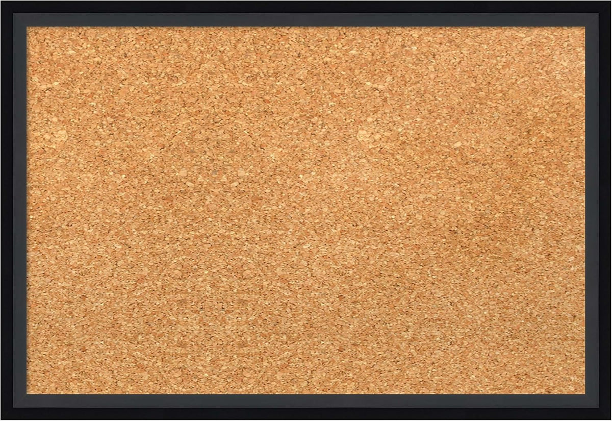 Amanti Art Natural Cork Board for Wall, 13x19 Vision Board with Black Wood Frame, Small Corkboard Office Decor for Home Organization, Modern Corkboard Pinboard to Display Items for Home Organization