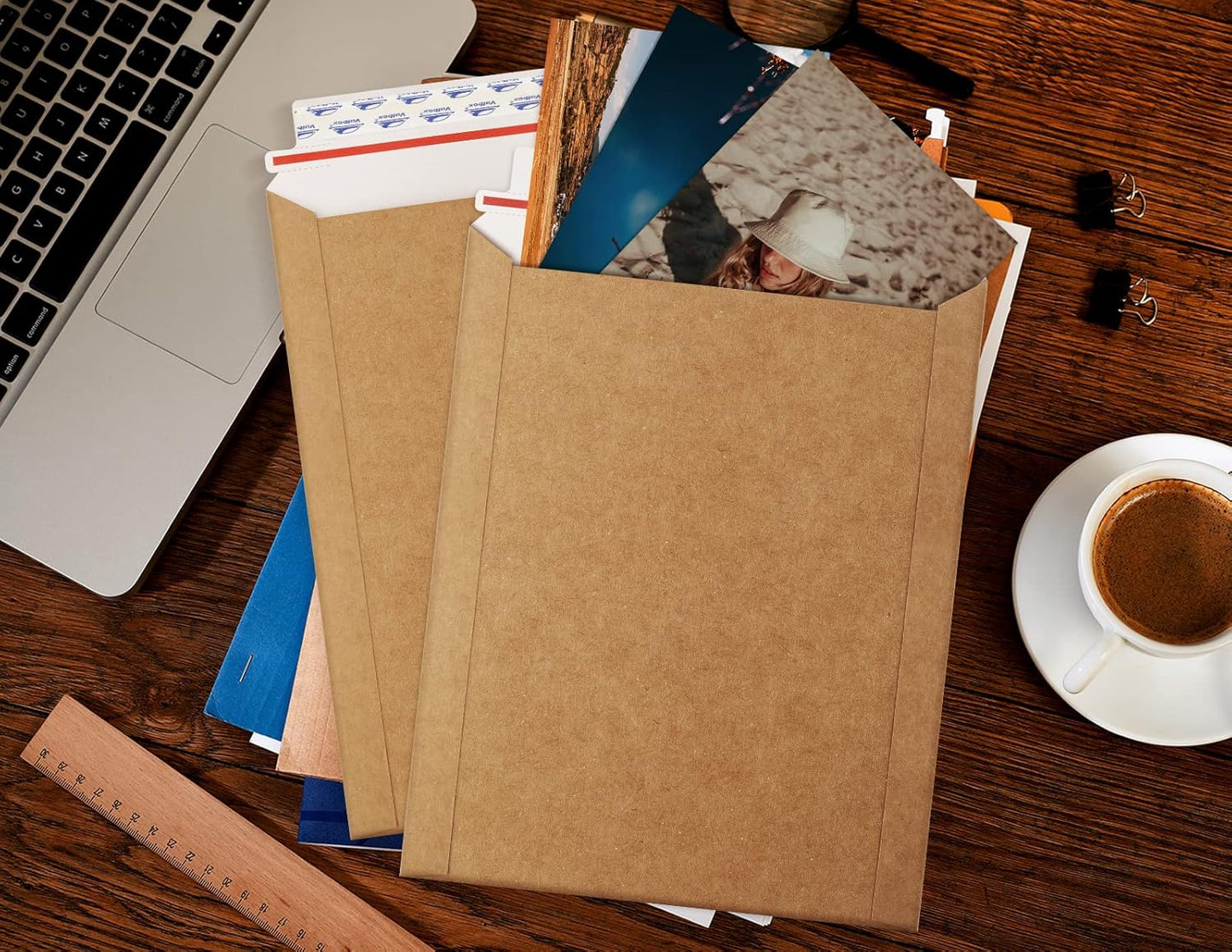 ValBox 9x11.5 Self Seal Photo Document Mailers 25 Pack Stay Flat Brown Cardboard Envelopes, 9.25 x 11.75 Inches