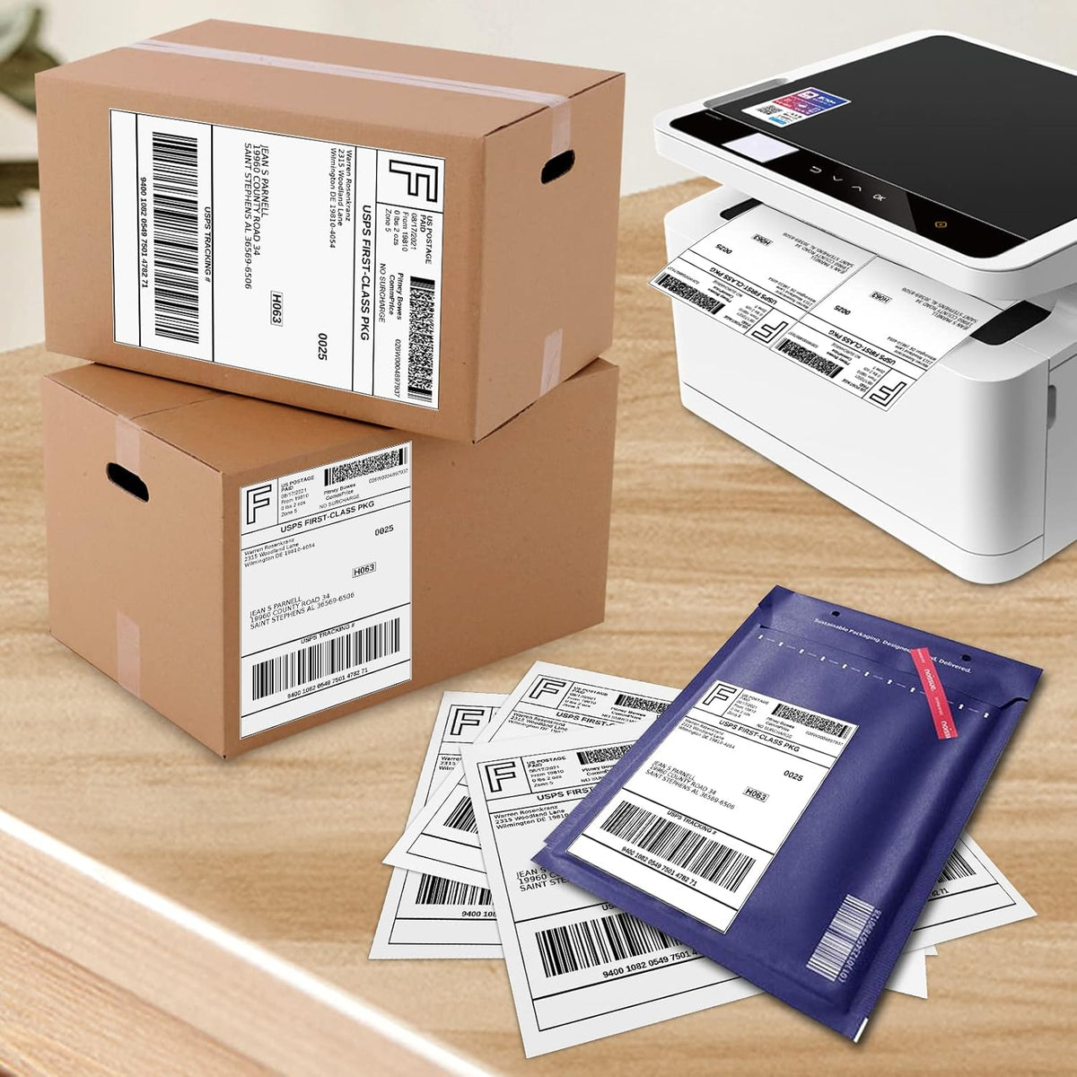 10000 Half Sheet Laser/Ink Jet Shipping Label 5-1/2" X 8-1/2" Blank White Labels(10000 Labels)