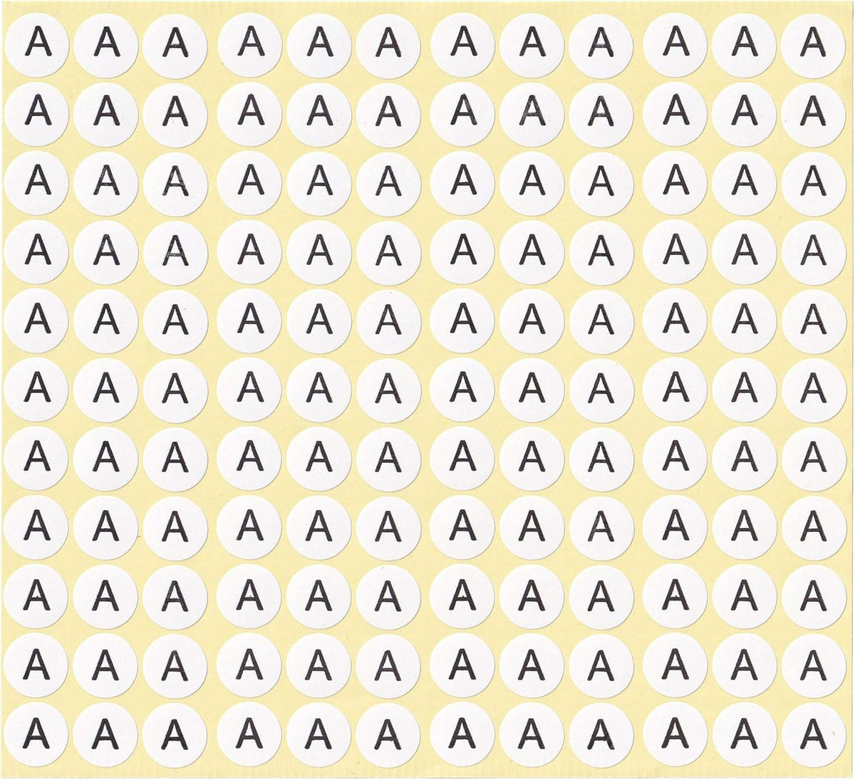 dealzEpic - Alphabet Stickers of The Letter A - Small Round Paper Self-Adhesive Peel and Stick Letter Labels - Set of 15 Sheets