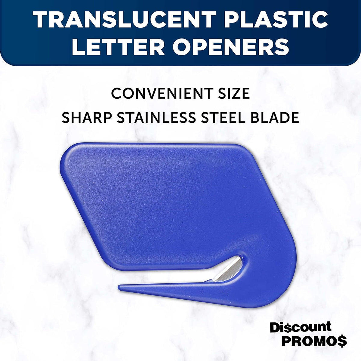 Translucent Plastic Letter Openers Set of 10, Bulk Pack - Perfect for Home or Office - Blue