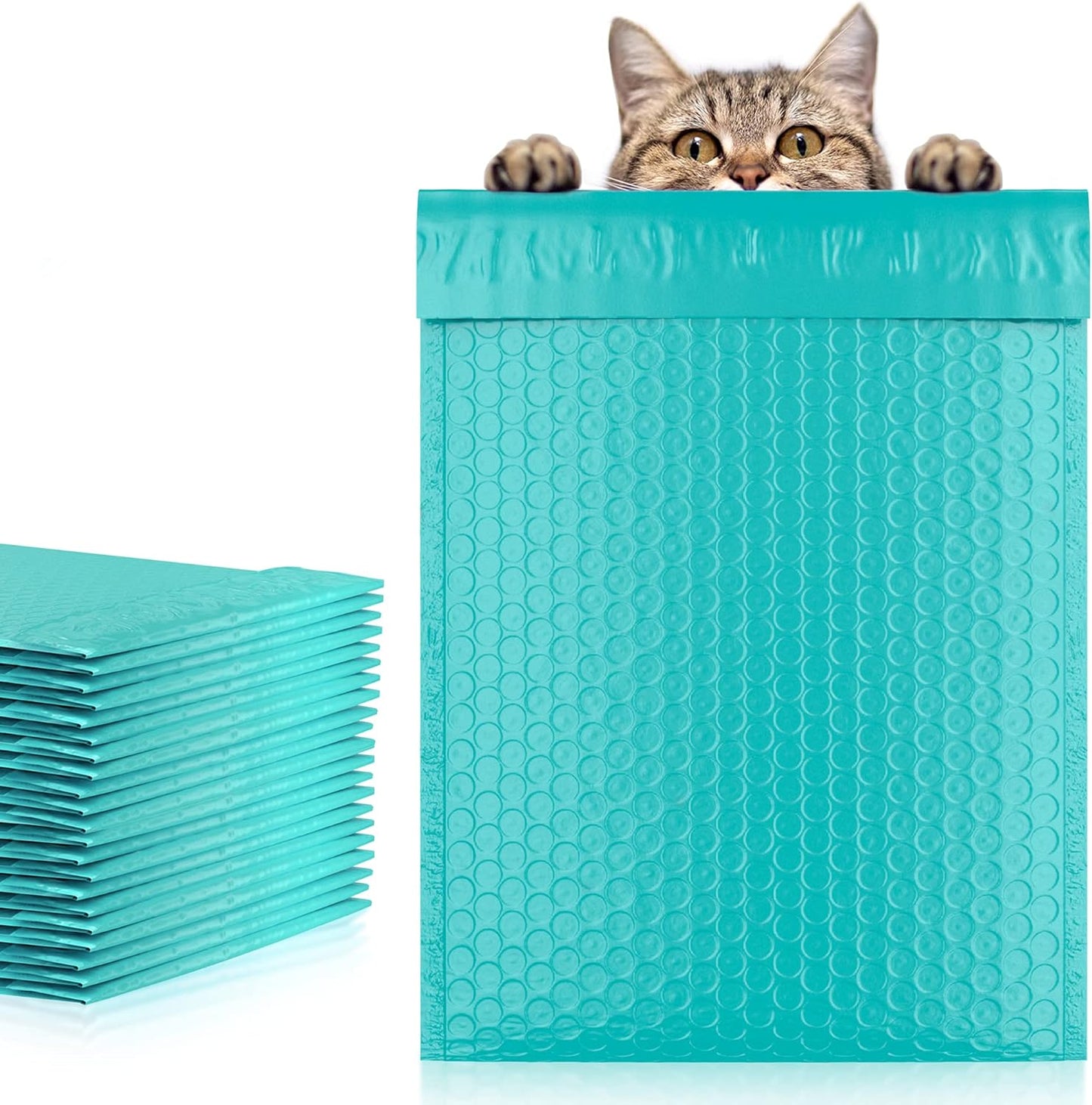 Teal Poly Bubble Mailers Self Seal, 6.5 x 9 Inch. Pack of 25 Bubble Packaging Envelopes for Shipping. Durable Padded Envelopes Waterproof. Self Seal Padded Mailers. Shipping Packages
