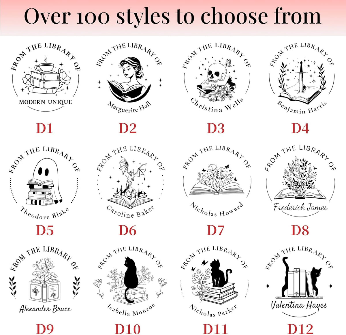 Easycosy Personalized Book Embosser | Custom Embosser & Stamps from The Library of | Book Stamp Personalized with Your Name & Choice Birthday Gifts for Book Lover(Book 2)